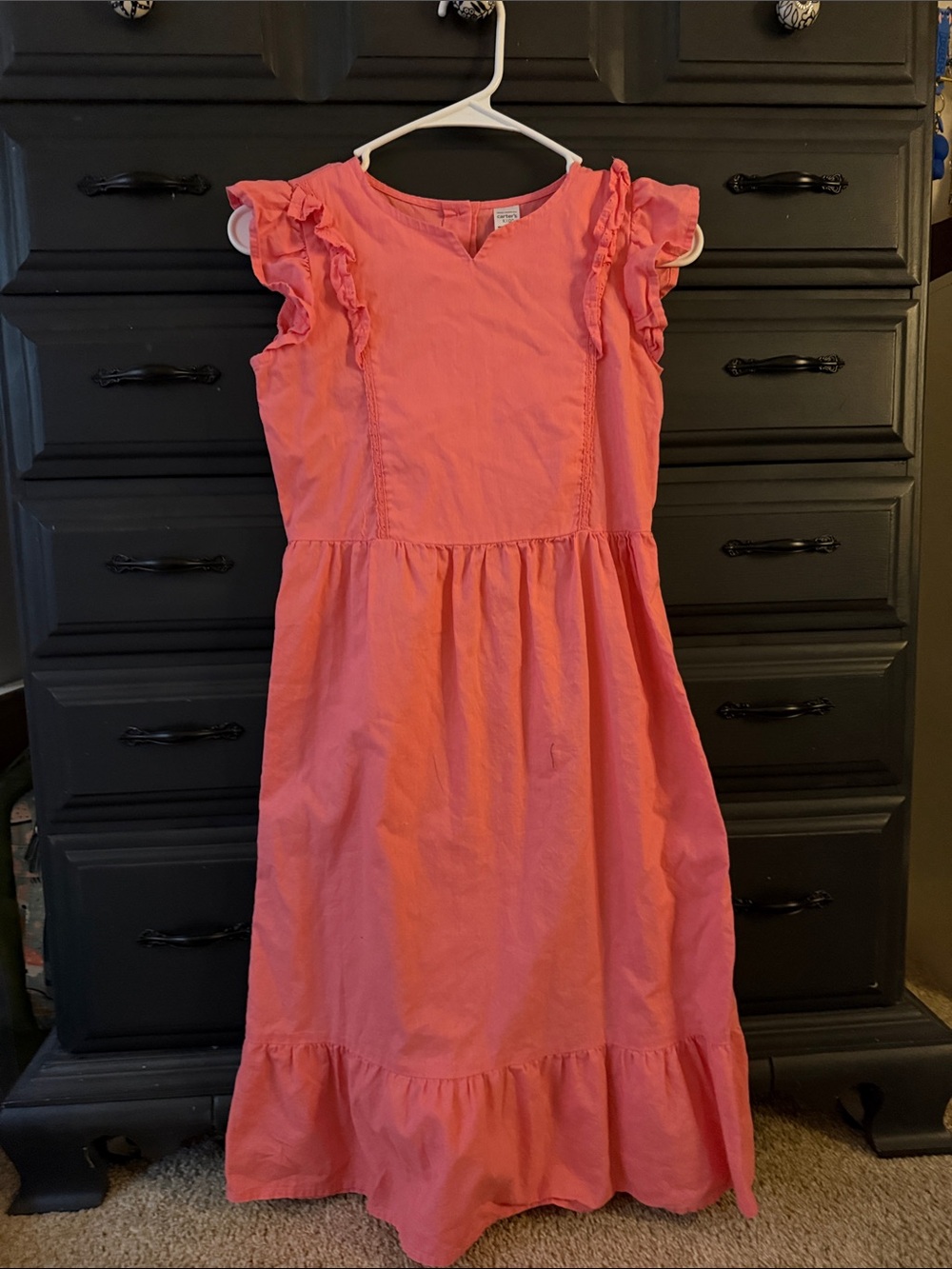 Carter's Coral Pink Ruffle Sleeve Dress